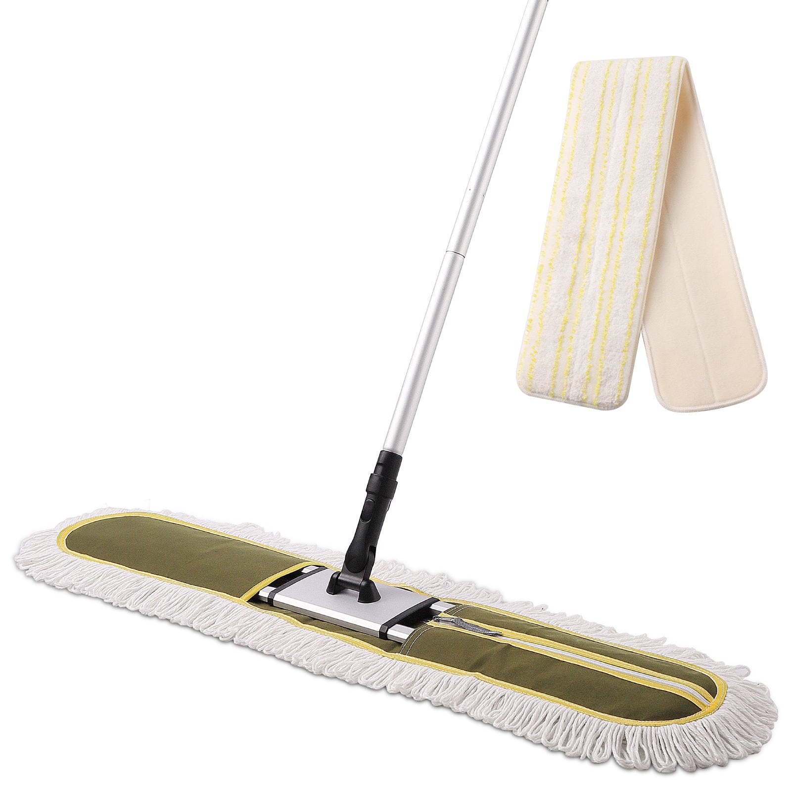 CLEANHOME Microfiber Dust Mop with a Extra Chenille Refill Mopping Pad,Mops  for Floor Cleaning Professional Dry & Wet Flat Mops for Tile Floors