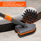 CLEANHOME Tile Tub Scrubber Brush with 3 Different Function Cleaning Heads and 52" Extendable Long Handle-No Scratch Shower Brush for Cleaning Bathroom Kitchen Toilet Wall Sink,Grey